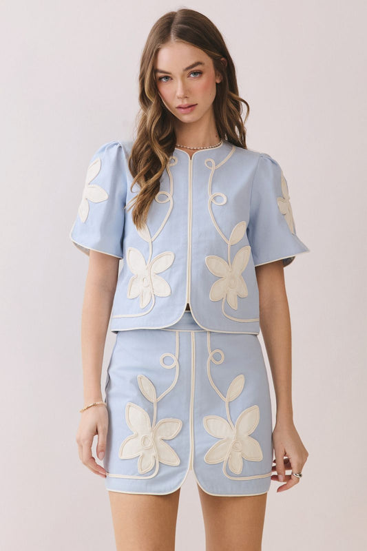 SET LINO MINI FALDA BORDADO