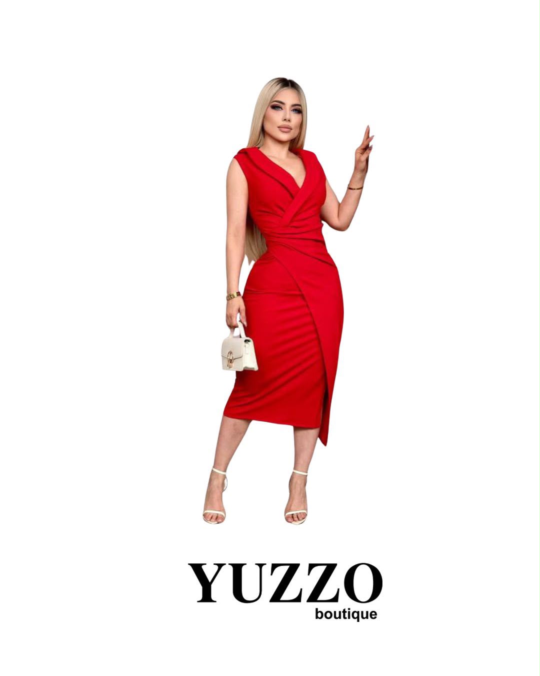 VESTIDO ROJO STRECH RODILLA