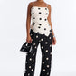 SET NEGRO BLANCO LUNARES PANTALÓN