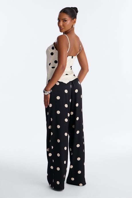 SET NEGRO BLANCO LUNARES PANTALÓN