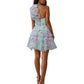 VESTIDO AQUA LILA UN HOMBROCORTOUNHO