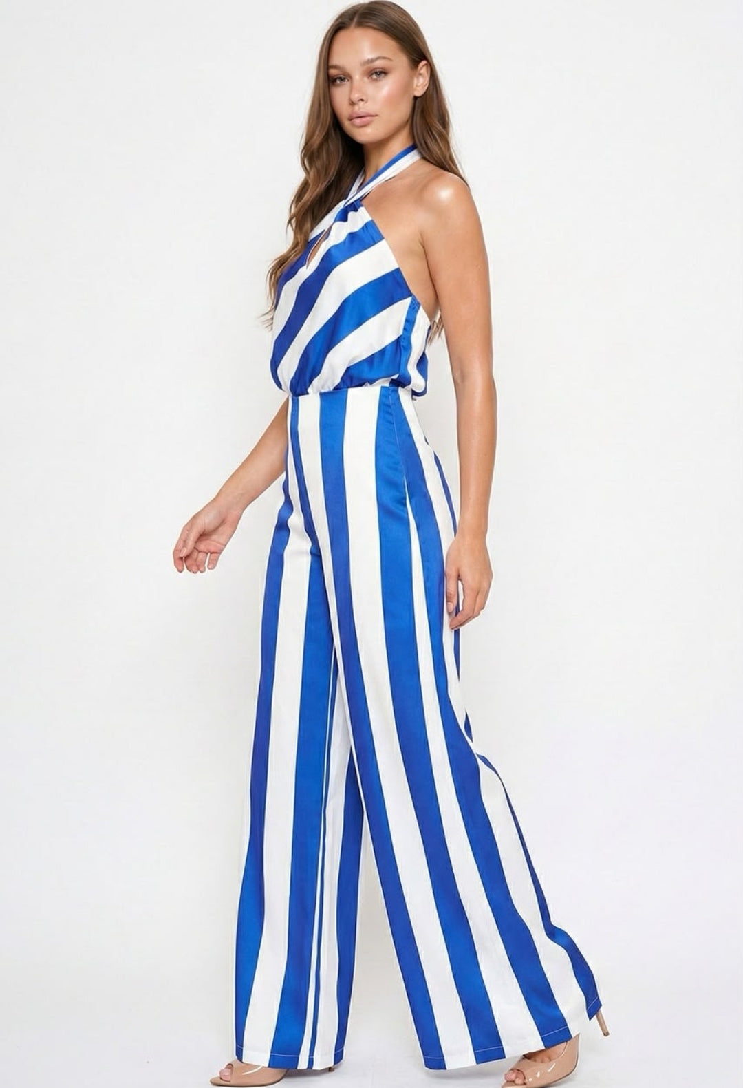 JUMPSUIT RAYAS ROYAL BLANCO SEDA