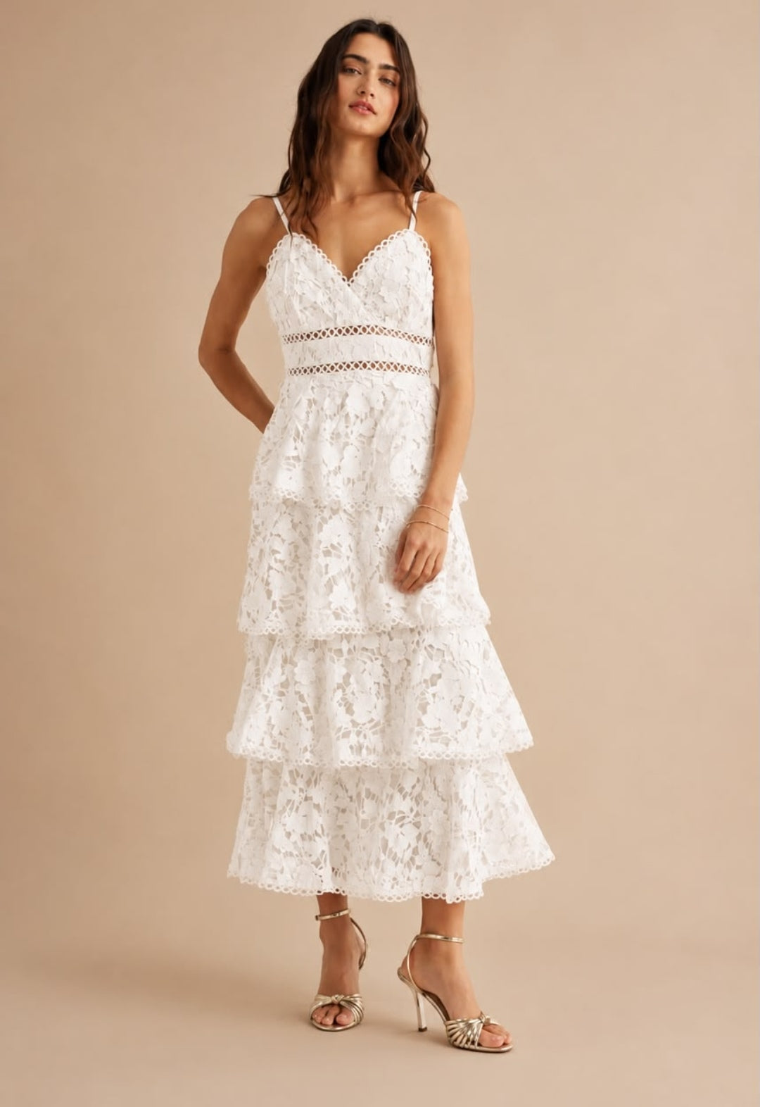 VESTIDO BLANCO GIPIUR OLANES TIRANTE