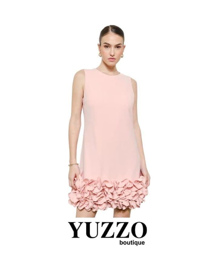 VESTIDO NUDE PÉTALOS TELA