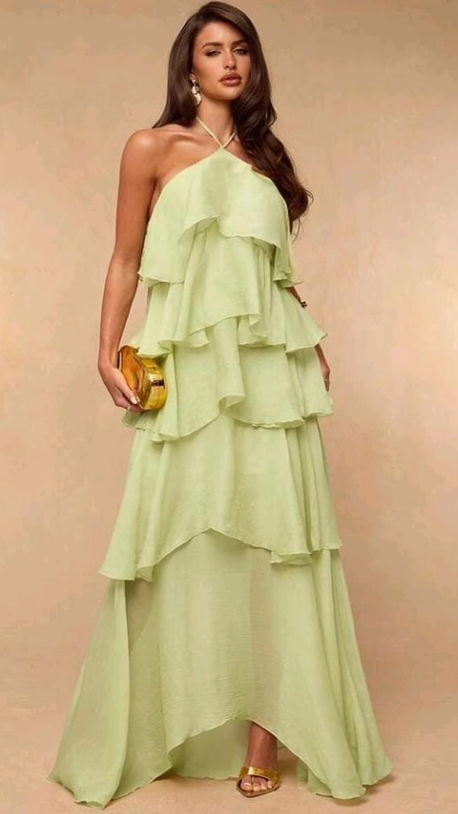 VESTIDO SAGE OLANES MIDI