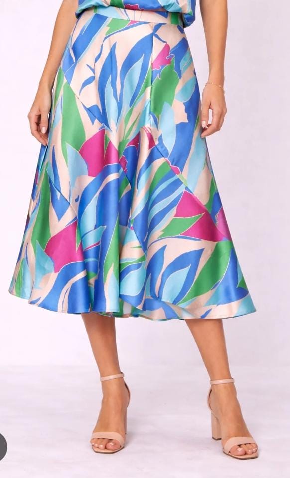 FALDA SEDA COLORES CIRCULAR MIDI