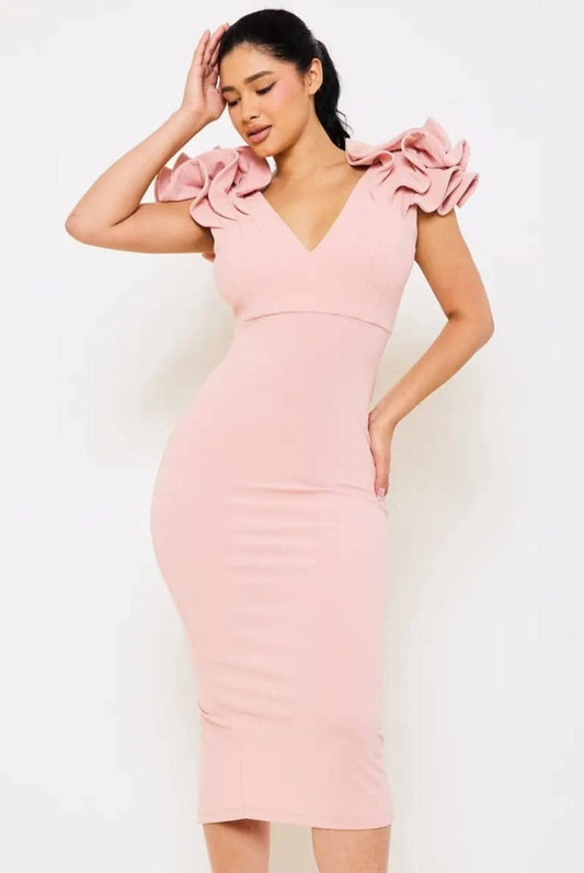 VESTIDO NUDE STRECH RODILLA