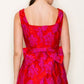 VESTIDO ROJO GRAQUELADO CORTO FUSHIAMO