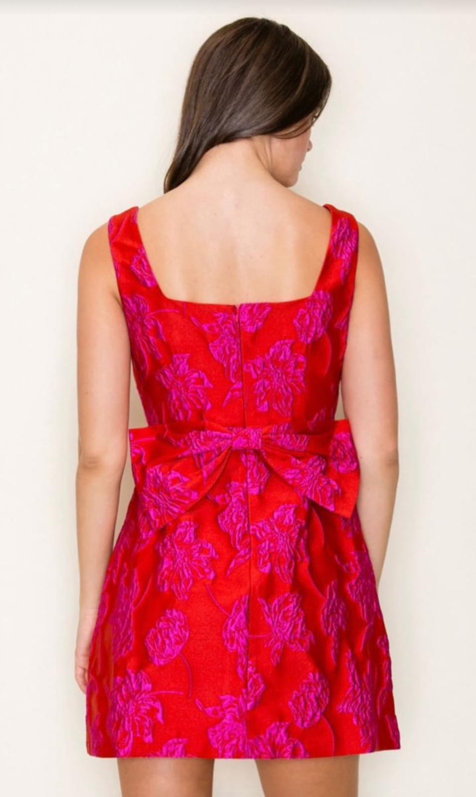 VESTIDO ROJO GRAQUELADO CORTO FUSHIAMO