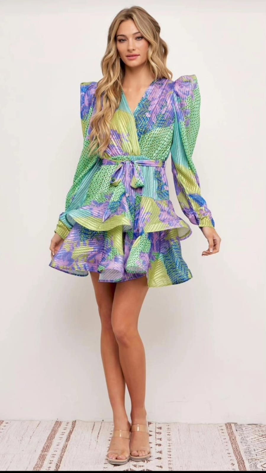 VESTIDO SEDA COLORES OLANES RODILLA