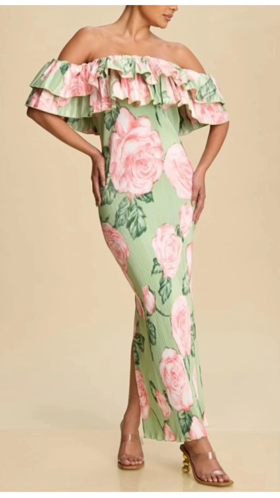 VESTIDO MENTA FLORES ROSA STRECH