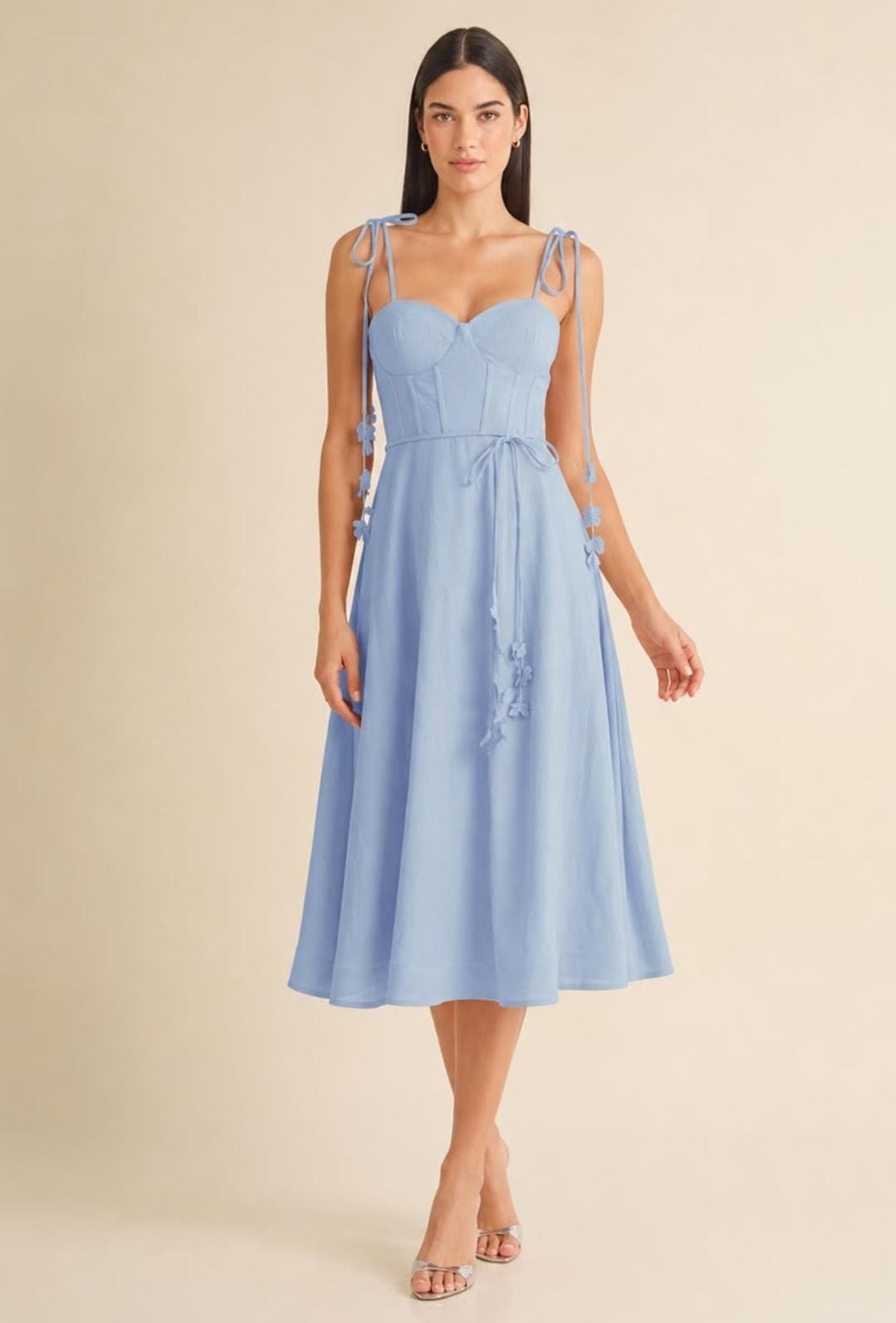 VESTIDO AZUL LINO CIRCULAR DEMI