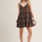 VESTIDO CHOCOLATE OLANES TIRANTES