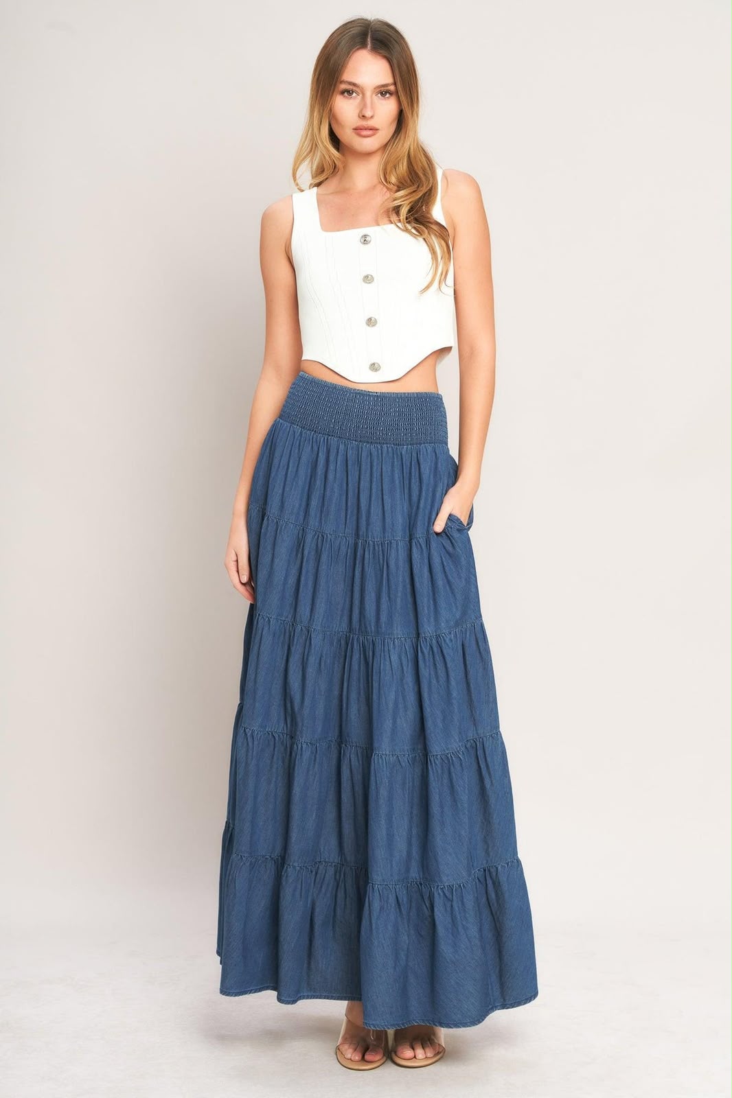 FALDA DEMI CIRCULAR LARGA