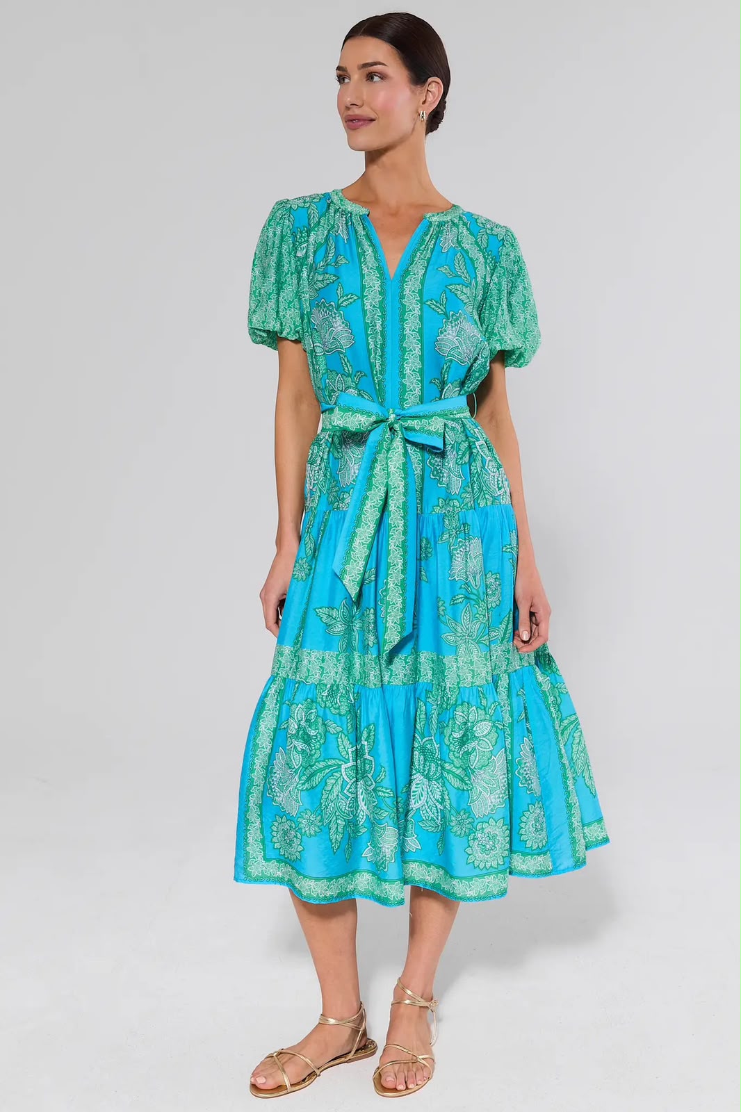 VESTIDO AQUA VERDE MIDI SEDAGRECAS