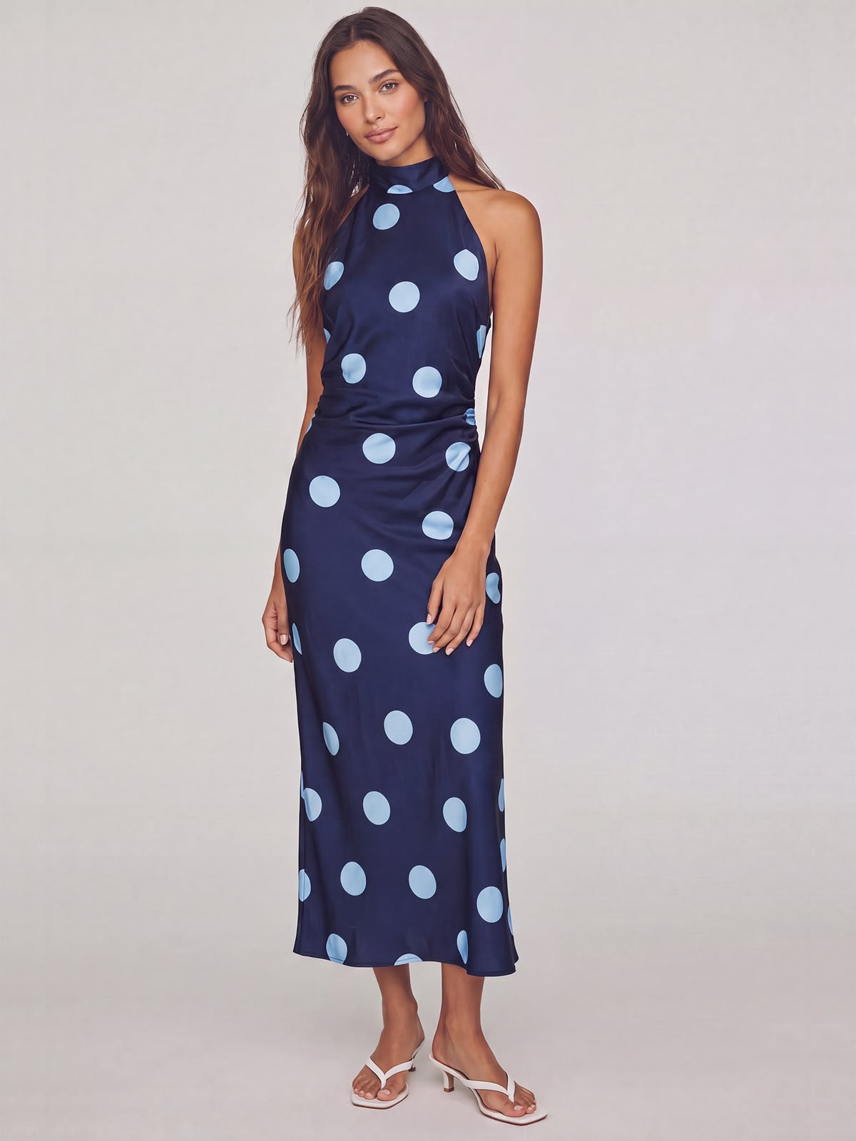 VESTIDO AZUL MARINO LUNARES