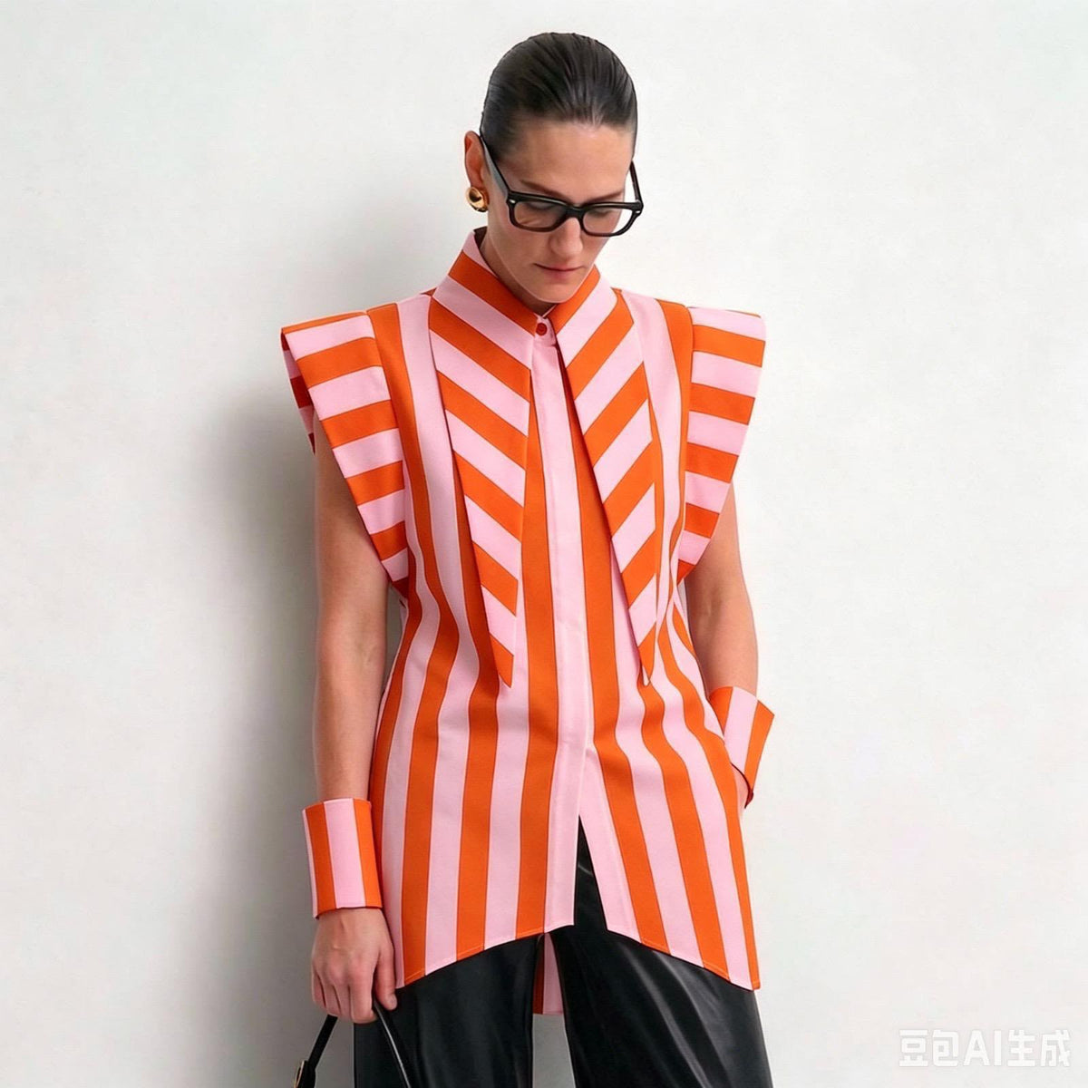 CAMISA RAYAS NARANJA ROSA