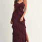 Vestido vino stretch