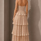 VESTIDO NUDE ENCAJE OLANES TIRANTE
