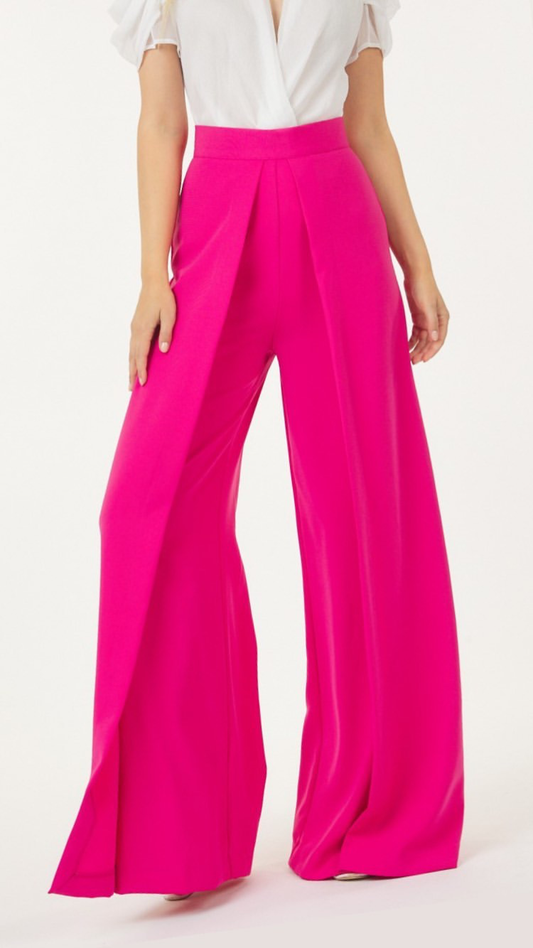 PANTALÓN MAGENTA PIERNA ANCHA