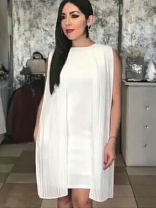 VESTIDO BLANCO PLISADO