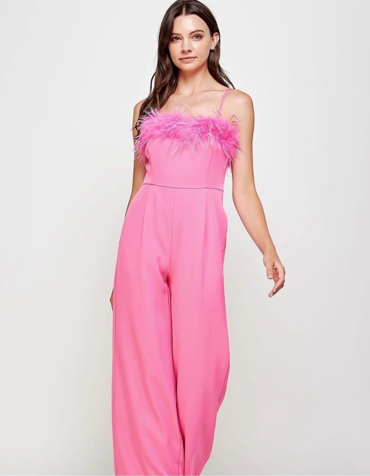 JUMPSUIT PINK PLUMAS