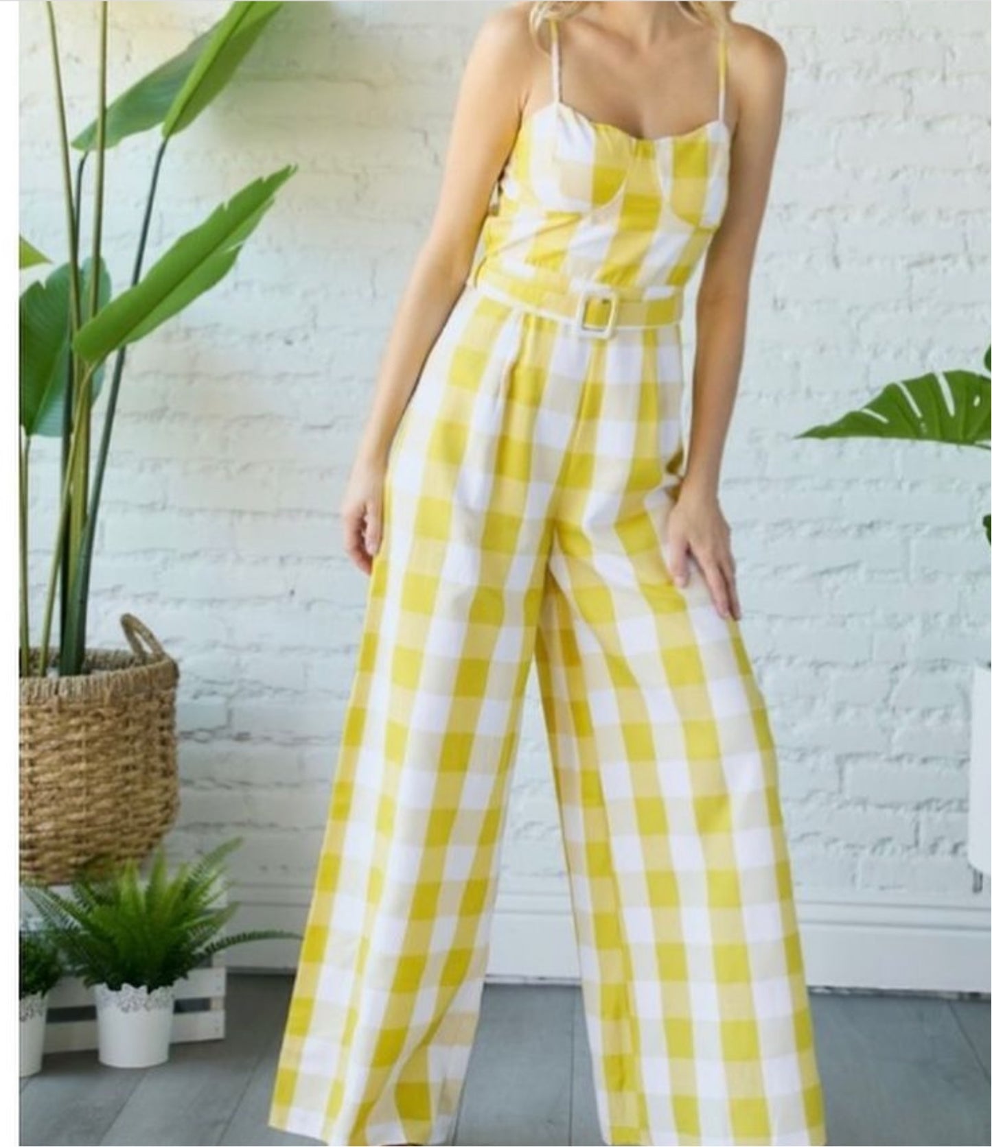 JUMPSUIT CUADROS AMARILLO